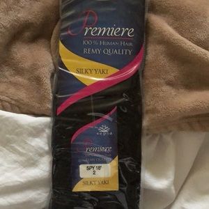 18” weft hair extensions by “Premiere Silky Yaki” 100% human Remy Hair. Unused